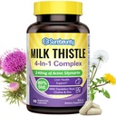 4-in-1 Süt Butle Kompleksi, 9000 mg Güçlü, 30X Yoğun Tohum Üretimi, Dandelion, Choline, çinko, Fatty Liver Supplements, Liver Support, Non-GMO, 90 Veggie Caps, 3 Ay Supply