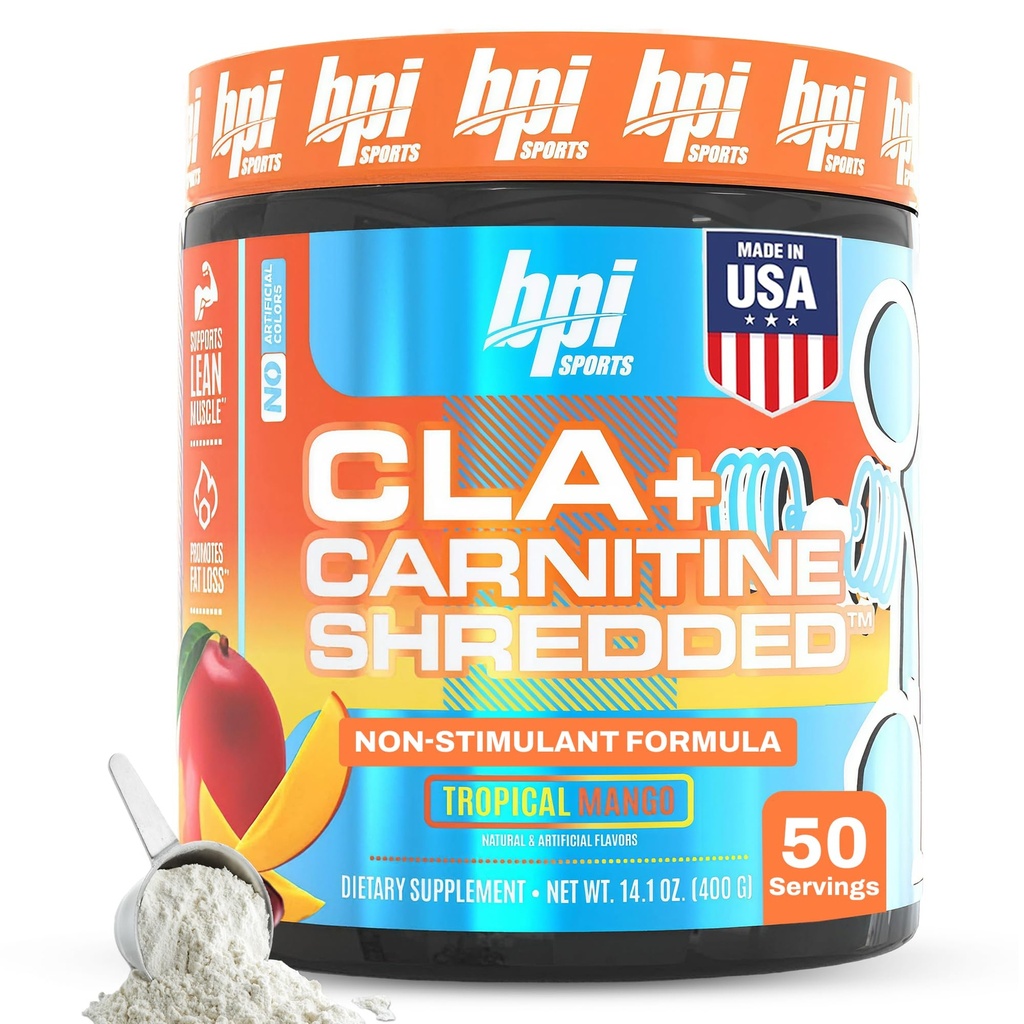 BPI Sports CLA + Carnitine Spedded - Yağ Hücrelerini Enerjiye ve Desteklere Dönüştürmek, Metabolism - Non-Stimulant L-Carnitine Supplement - Tropikal Mango (14.1 oz. / 50 Hizmet)