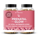 Glow Prenatal Vitaminler Kadınlar için - 20in-1 Sağlıklı Gebelik ve Fetal Kalkınma için Vital Nutrients - Folic Acid & Vegan DHA For Baby's Growth & A Comfortable Gebelik - 120 Nourishing Capsules