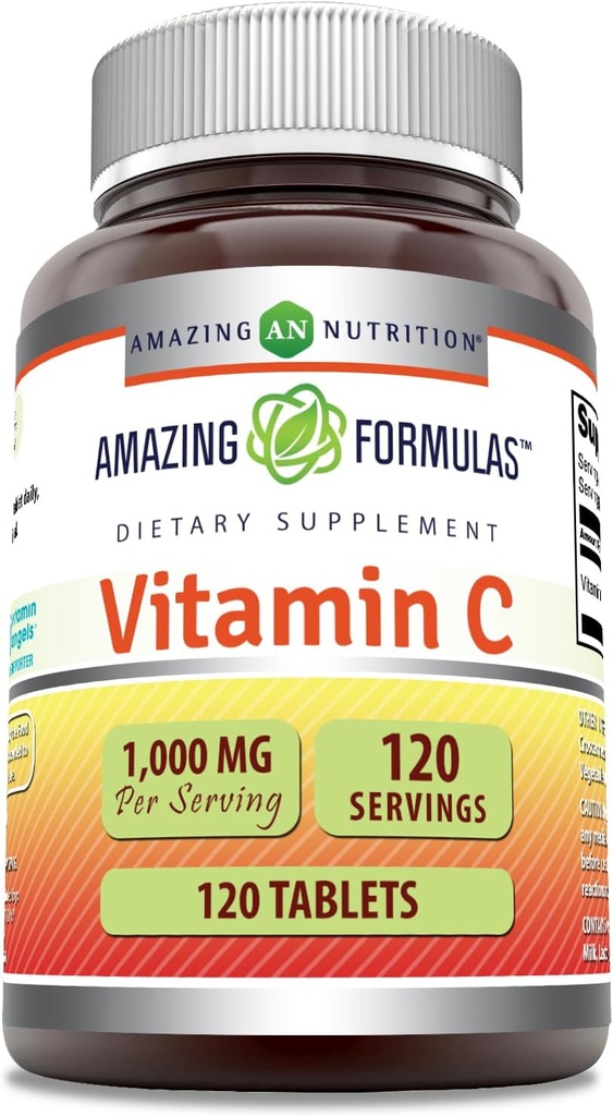 Amazing Formulas Vitamin C 1000 Mg | Tablets Supplement | Non-GMO | Gluten-Free | Made in USA (1 Pack | 120 Count)