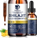 16 in 1 Shilajit Resin Liquid Drop, Shilajit W/Ginseng, Turmeric, Rhodiola, Wolfberry, Amla & Vitamins, Shilajit Supplement for Men & Women with 85+ Trace Minerals & Fulvic Acid, 1 Fl Oz