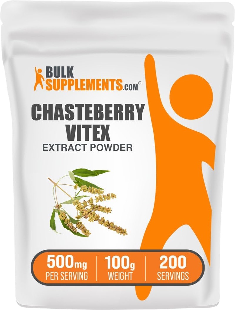 BulkSupplements.com Chasteberry Extract Toz - Chasteberry Sourced from Vitex Berry, Herbal Supplement - Vegan & Gluten Free, 500 mg per Service, 100g (3.5 oz) (Pack of 1)