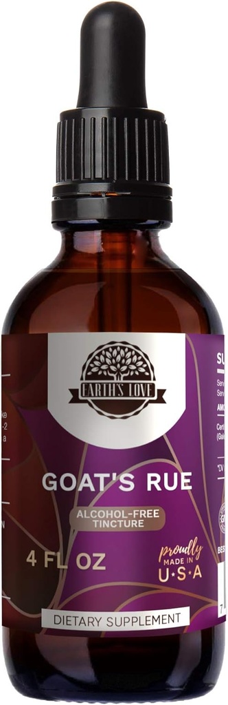 Earth's Love - Goat's Rue Alcohol-Free Herbal Extract Βάμμα, Super-Concentrated Goat's Rue (Galega officinalis) Αποξηραμένο Βότανο (4 Fl Oz)