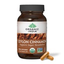 ORGANIC INDIA Ceylon Cinnamon Supplement - Organik Ceylon Cinnamon Capsules, Cinnamon Pills Herbal Supplement, Destek Digestion, Antioksis Kaynağı, USDA Organik, Vegan, Gluten-Free - 90 Capsules