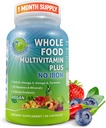 Vegan Whole Food Daily Multivitamin Without Iron, Methylated Multivitamin for Women and Men, Made with Fruits & Fruits, B-Complex, Probiotics, Enzymes, CoQ10, Omegas, Turmeric, Non-GMO, 90 Count