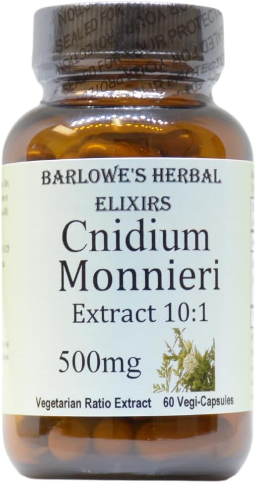 Barlowe's Herbal Elixirs Cnidium Monnieri Supplement | 10:1 Ekstra | 500 mg Per Capsule | 60 Vegan Capsules | Stearate-Free, Gluten-Free, Pure Formula in Glass Şişes