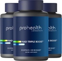 ProHealth NAD Triple Boost. 3X NAD+ Optimizer. Doktor Formulaed, Ekstra Güçlü Supplement, 500 mg Niagen Nicotinamid Riboside NR (NMN'deki Aktif Malzemeler) 30 Hizmetler (3 Paket)