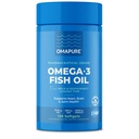 OMAPURE Fish Oil Supplements with Omega 3 Fatty Acids (1 Şişe, 120 Softgels) - Yüksek EPA, DHA, & IFOS Fish Oil Pills Destek Kalp ve Ortak Sağlık - Burpless Balık Yağı Beyin Fonksiyonlarını Teşvik Ediyor