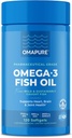 OMAPURE Fish Oil Supplements with Omega 3 Fatty Acids (1 Şişe, 120 Softgels) - Yüksek EPA, DHA, & IFOS Fish Oil Pills Destek Kalp ve Ortak Sağlık - Burpless Balık Yağı Beyin Fonksiyonlarını Teşvik Ediyor
