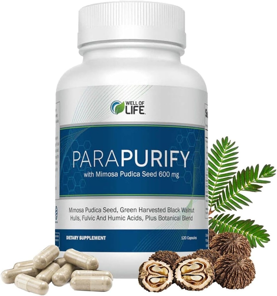 ParaPurify-120 Capsules: Digestive Health Support Supplement Mimosa Pudica Black Walnut Supreme Nutrition- Organic Formula, Non-GMO All-Do Doğal Herbal Meeting for Optimal Gut Health Support Supplement