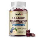 Kadınlar için silikon çinko Gummies, Chewable Food Supplement 1000 mg D3 & K2, Bone & Nerve Health, Muscle Function, Immune Support & Stress Relief, Blueberry Flavor, 60 Ctt