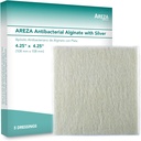 Areza Silver Calcium Alginate Antibacterial Wound Dressing Pads – Στείρα, μη Stick, Πολύ Απορροφητικό; για τον κίνδυνο αποστράγγισης και μόλυνσης του τραύματος (4.25′′×4.25′′, 5-Pack ανά κουτί), 1 Box