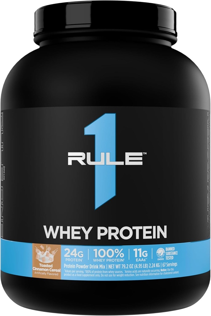 Kural 1 Whey proteini - All-Whey Kaynaklarından alınan 24g Fast-Acting Protein Doğal Occurring EAAs & BCAAs for Workout Recovery or Anytime Use (5 Pounds*, Tosted Cinnamon Cereal)
