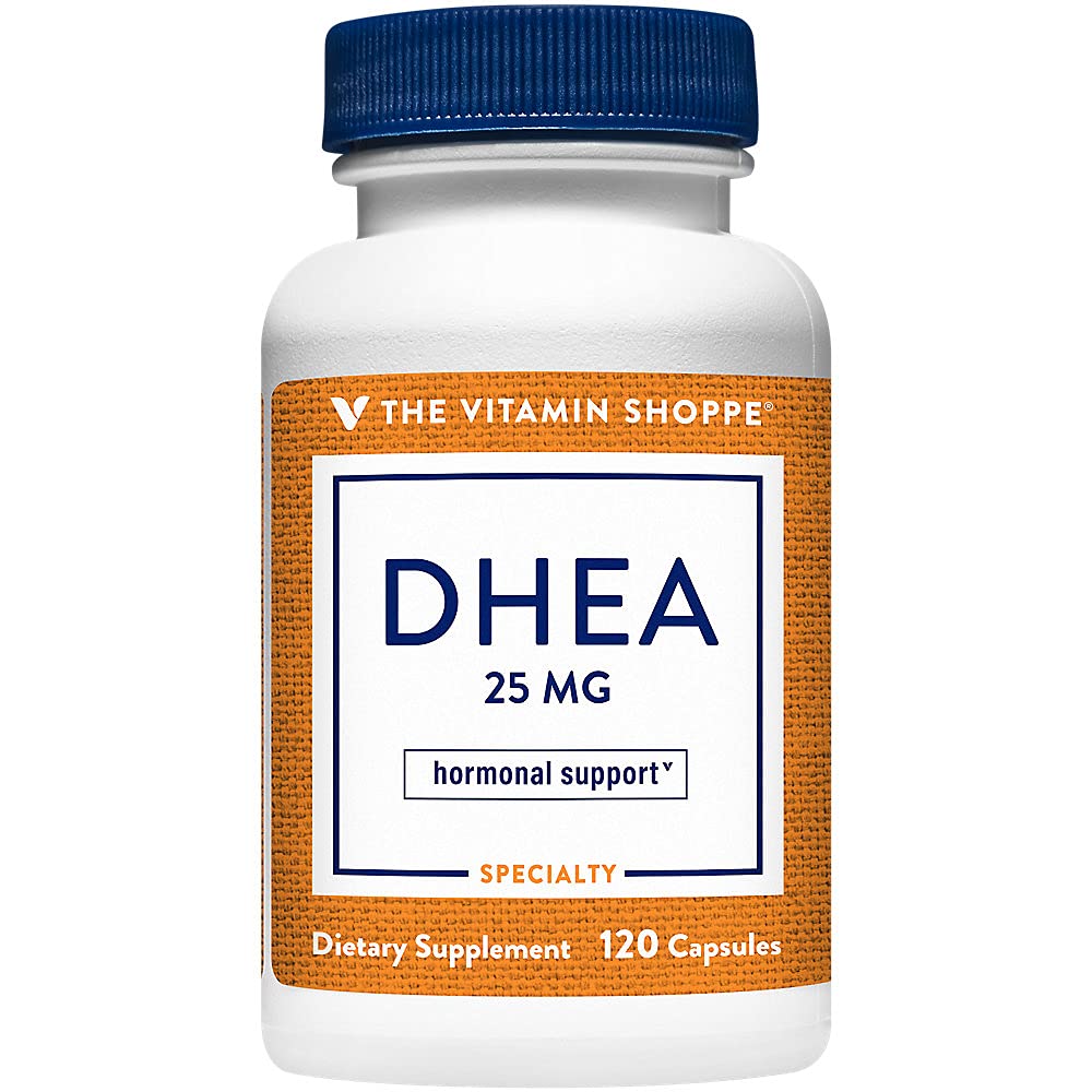 The Shoppe DHEA 25MG, Hormonal ve sağlıklı Aging Support for both Men & Women, Once Daily (120 Capsules)