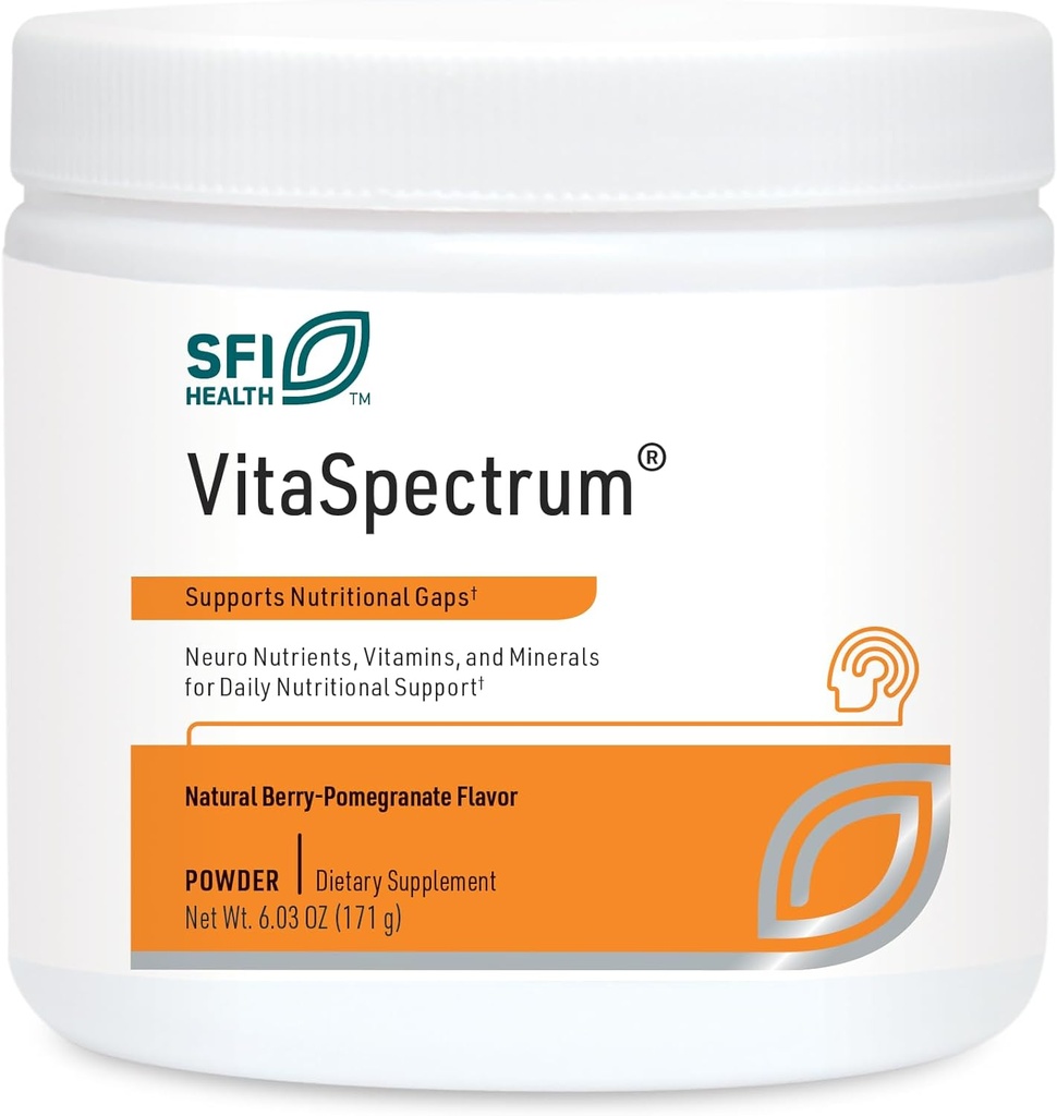 Klaire Laboratuvarları SFI Health VitaSpectrum Toz - Çocuk Multivitamin/Mineral with 23 Essential Nutrients in Berry-Pomegranate for Kids, No Copper, Iron, Gluten veya Casein (30 hizmet, 171 Grams)