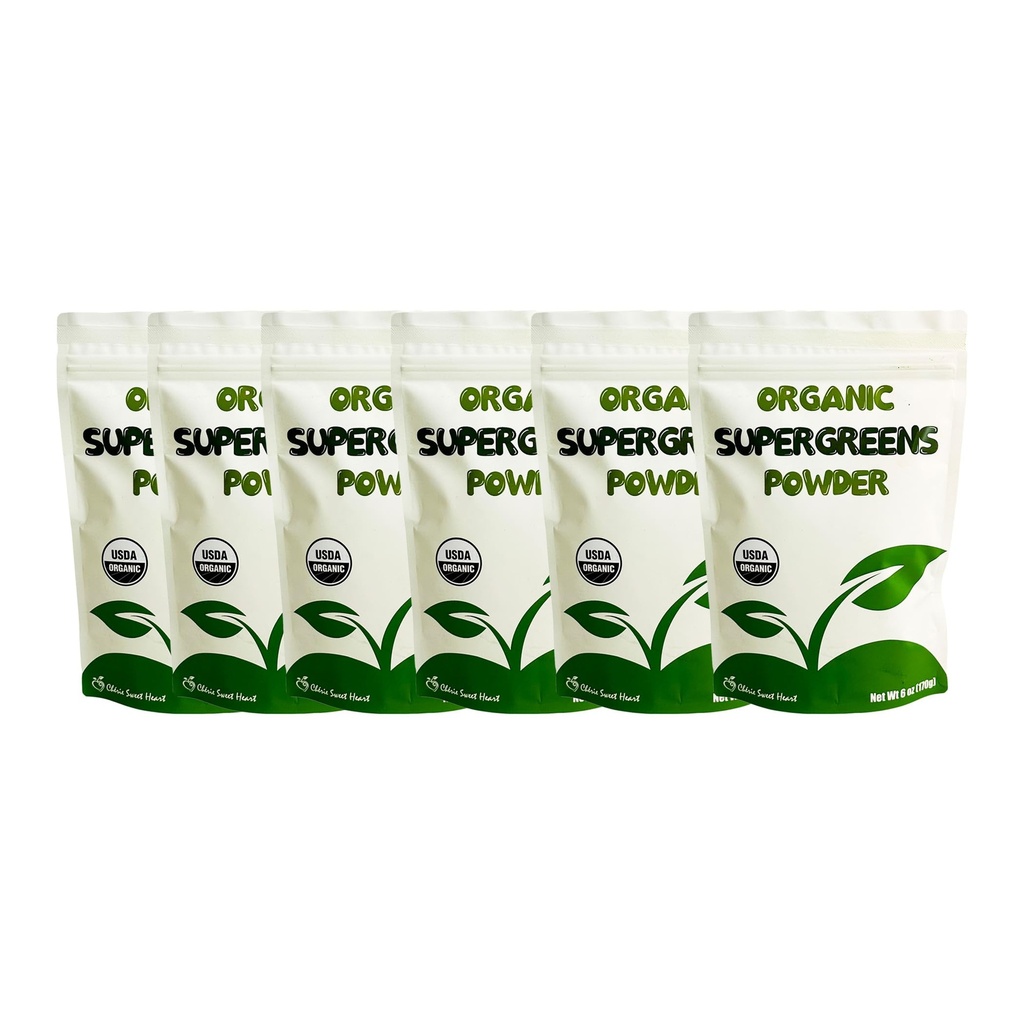 Cherie Sweet Heart Supergreens Toz - Yeşil Superfood - Organik Yeşiller Toz Süper Yeşiller - Smoothie Toz - Superfood Toz - Tozlu Yeşiller - 2.25LBB Super Greens Toz - 204 Hizmet