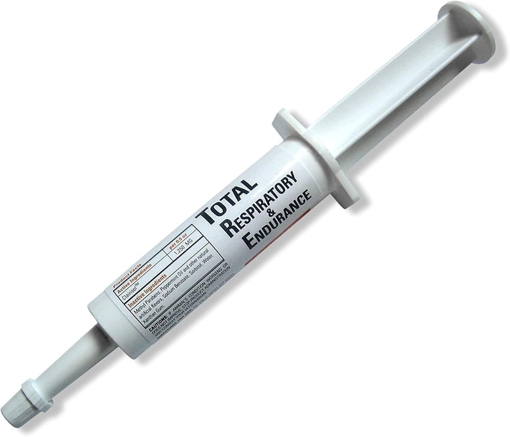 Ramard Total Respiratory & Endurance Syringe for Horses, Equine Vitamin & Supplements, Veterinary Supplies, with Clairisol, Methyl Parabens, Peppermint Oil & Sodium Benzoate 1/2 oz, 1-Pack