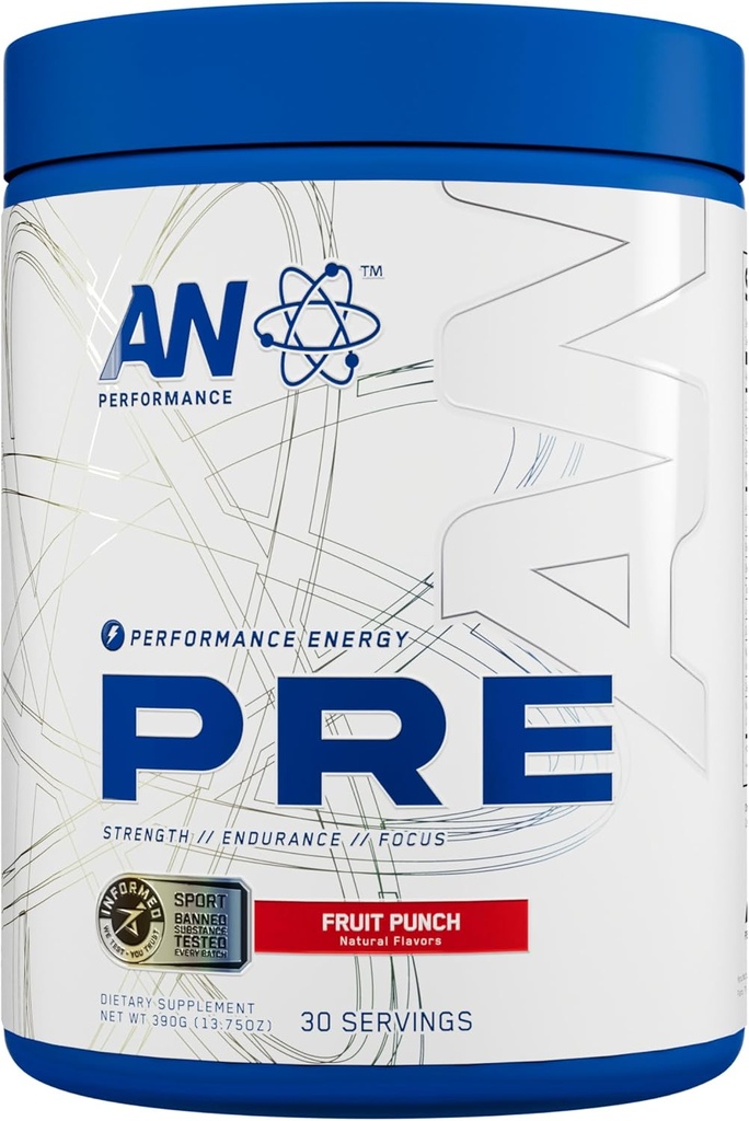 Erkekler ve Kadınlar için Çalışma öncesi Toz Tamamı | Enerji İçilir 300 mg Caffeine + Beta Alanine + Citrulline | Üçüncü Partili Test Edildi | Punch Meyve | 30 Hizmet
