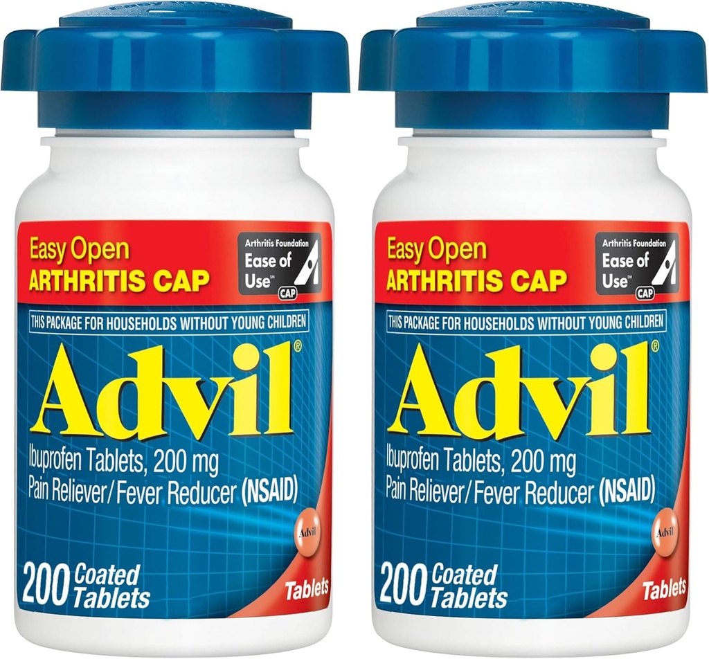 Advil Ağrı Reliever ve Ateşleme, Ibuprofen 200mg ile Ortak Ağrı, Kas Ache ve Minor Arthritis Ağrısı Yardımı - Easy Open Arthritis Cap