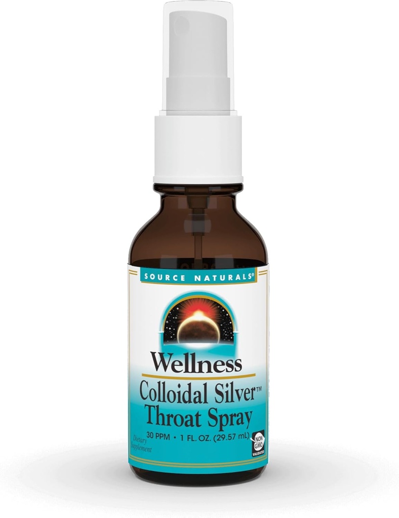 Source Naturals Wellness Colloidal Silver 30 PPM Sıvı Sprey Şişe - 1 Akış oz