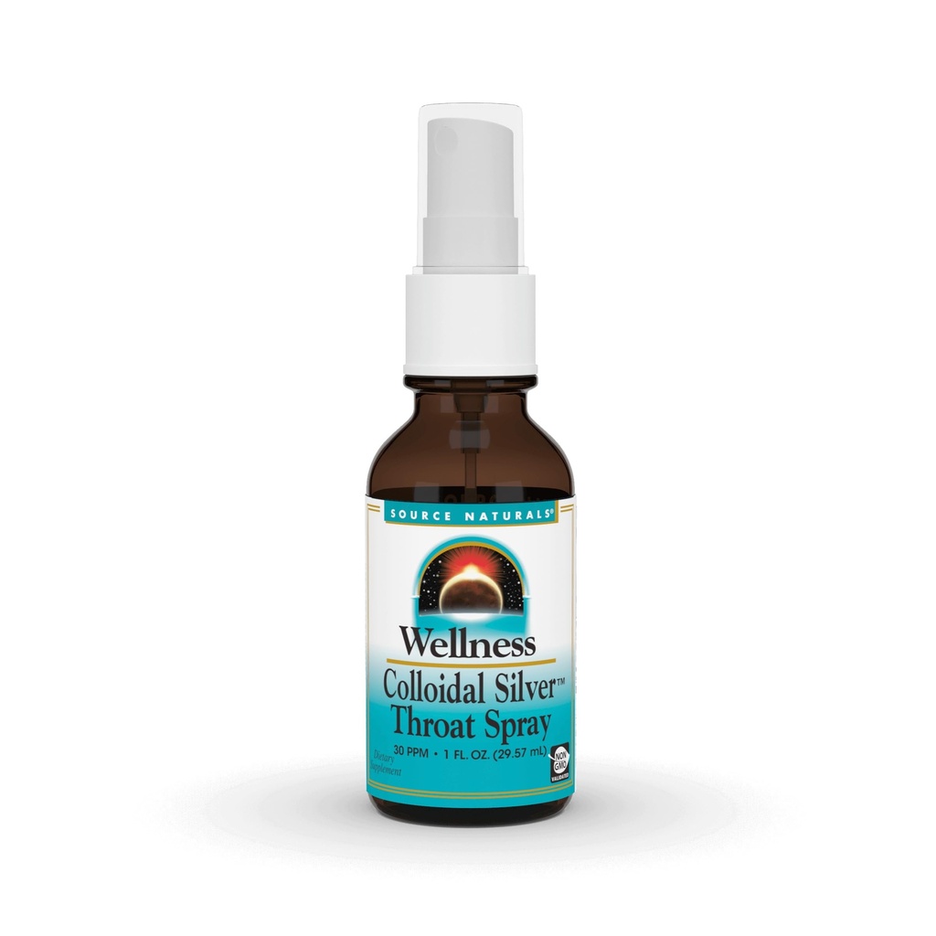 Source Naturals Wellness Colloidal Silver 30 PPM Sıvı Sprey Şişe - 1 Akış oz