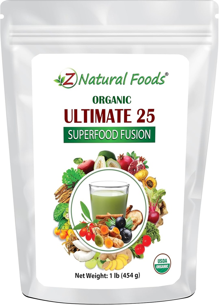 Z Doğal Gıdalar Organik Ultimate 25 Superfood Fusion Meeting, Superfood Supplement Toz, Organik, Vegan ve Non-GMO, 1 lbs