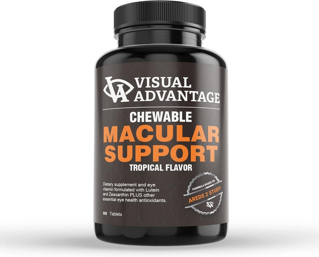 Macular Destek Chewables – AREDS 2 Chewable Tabletler – Tropikal Flavor – Yetişkinler için AREDS 2 Formula - 60 Tablet, 1-Month Supply for Eye Wellnesss, 1-Month Supply for Eye Wellnesss