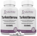 Justified Laboratories (2 Pack Turkesterone 500 mg 10% Standartlaştırılmış Doğal olarak Stamina Endurance Strength 120 Capsules