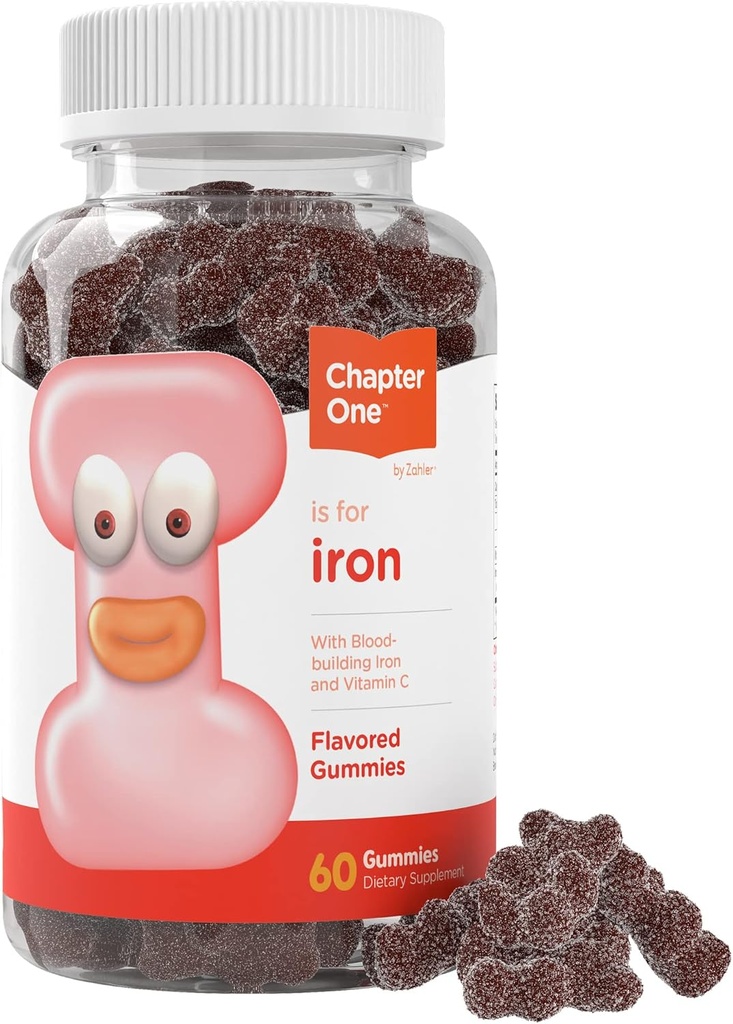 Zahler Demir Gummies with Vitamin C - for Women, Men & Kids - En İyi Chewable Easy to Digest Kosher Iron Supplement for Kids & Yetişkinler - 60