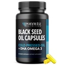 Beyin Sağlığı ve Bilişsellik için DHA Supplement ile Siyah Tohum Yağı - Soğuk Basınlı Siyah Cumin Tohum Petrol ve DHA Omega 3-60 Sıvı Capsules, Unflavored, Vegan, Non-GMO ve Gluten-Free - 1 Ay Supply
