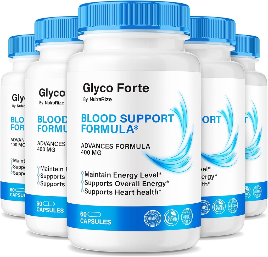 (5 Pack) Glyco Forte Capsules, Resmi GlycoForte to maintain General Health, All Natural Formula to Support Blood Circulation, Premium Glyco Forte Pastillas Review (300 Capsules)