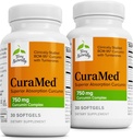 Terry Doğal CuraMed 750 mg - Beyin ve Kalp Sağlığı için Antioksi Supplement - Yüksek Yeterlilik Curcumin Kompleksi - Kidney, Liver & Immune Health Support - 30 Softgels (Pack of 2)