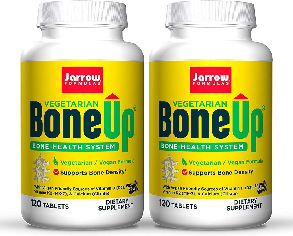 Jarrow Formulas BoneUp Vegetarian - 120 Tablet, 2 Paket - Vegetarian /Vegan Supplement for Bone Health - Vegan-Friendly Sources of Vitamin D3, Vitamin K2 (as MK-7) &uba - 120 Toplam Hizmetler