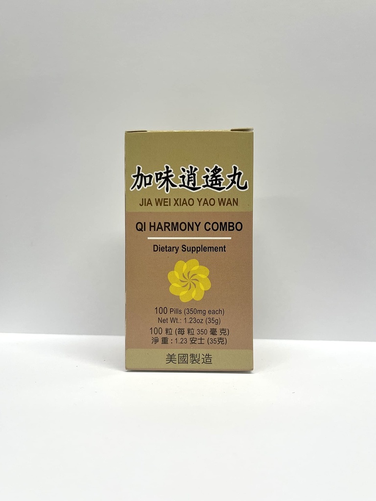 Qi Harmony Combo - Jia Wei Xiao Yao Wan Herbal Supplement Irritability, Fatigue, Abnormal Tering 350 mg 100 Pills ABD'de Yaptı