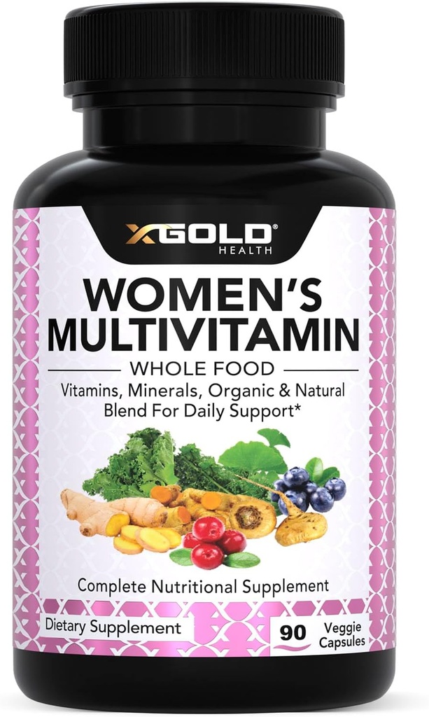 Vegan Women's Daily Multivitamin 50 Plus with Organic WholeFood Based Natural Materialss, Ginger, Maca, Multi-Vitamin B Complex & More - Energy Support, Immune System Alert -90 Capsules