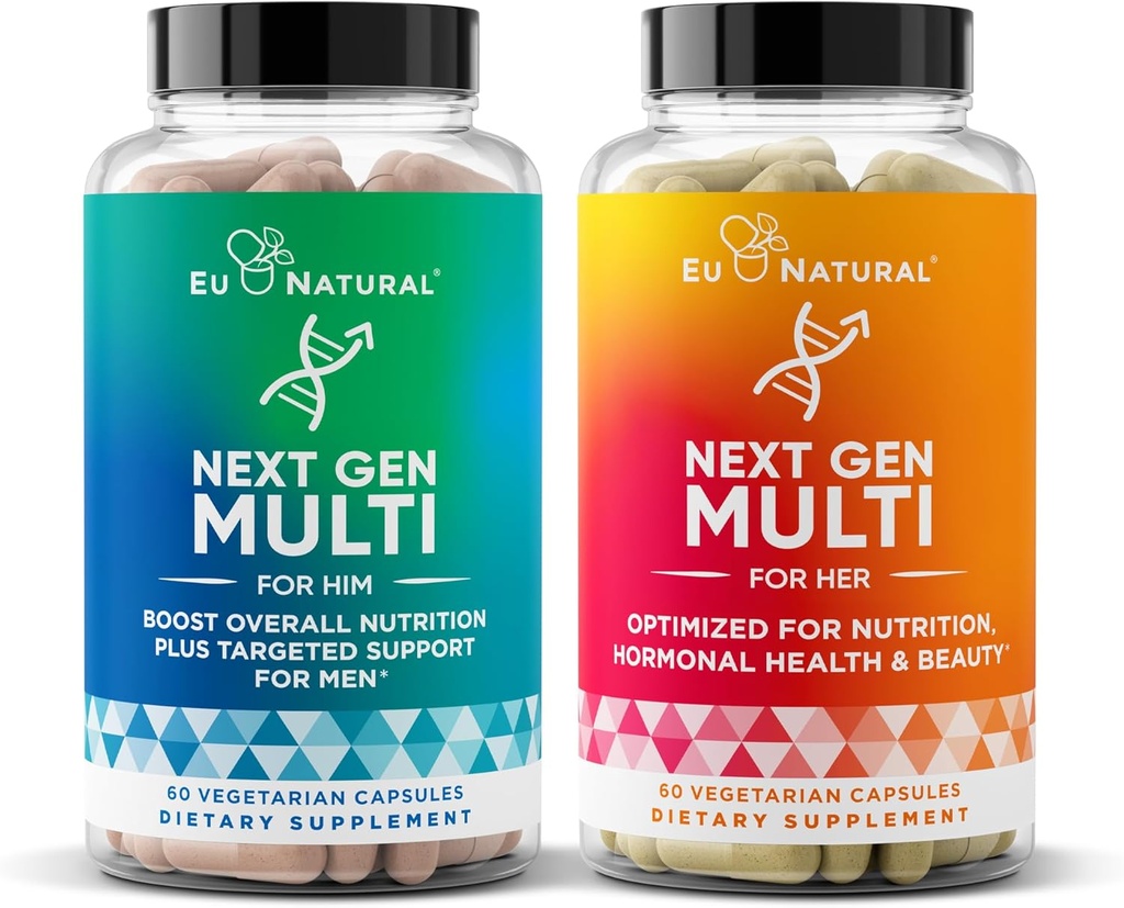 Eu Natural Next Gen Multivitamin Sche for Him & Her-Energy, Heart, Bone, Hair & Skin Health ve More için Günlük Destek