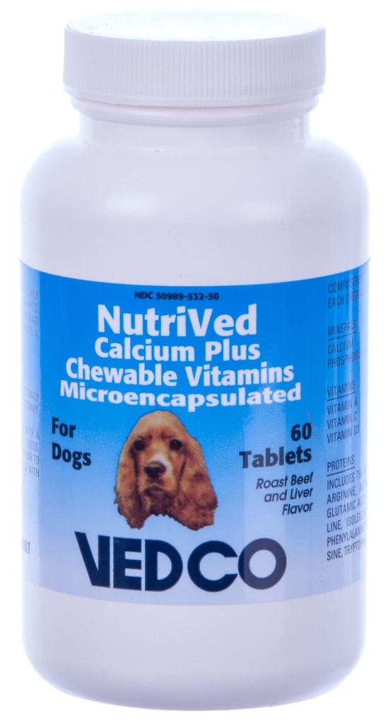 NutriVed ασβέστιο Plus μασώμενες βιταμίνες για σκύλους - 60 δισκία