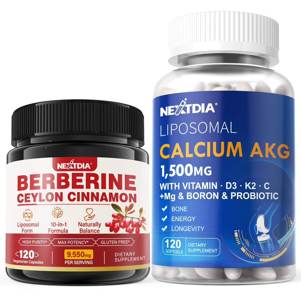 Berberine Supplement 1500 mg + Liposomaluba AKG Supplement 1500 mg