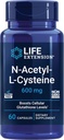 Life Extension N-Acetyl-L-Cysteine (NAC), Immune Response, Respiratory Health, Liver Health, NAC 600 mg, antioksidan Savunma, Ücretsiz radikaller, Absorb için kolay, 60 Capsules