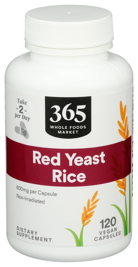 365 από το Whole Foods Market, Red Yeast Rice 600mg, 120 Count