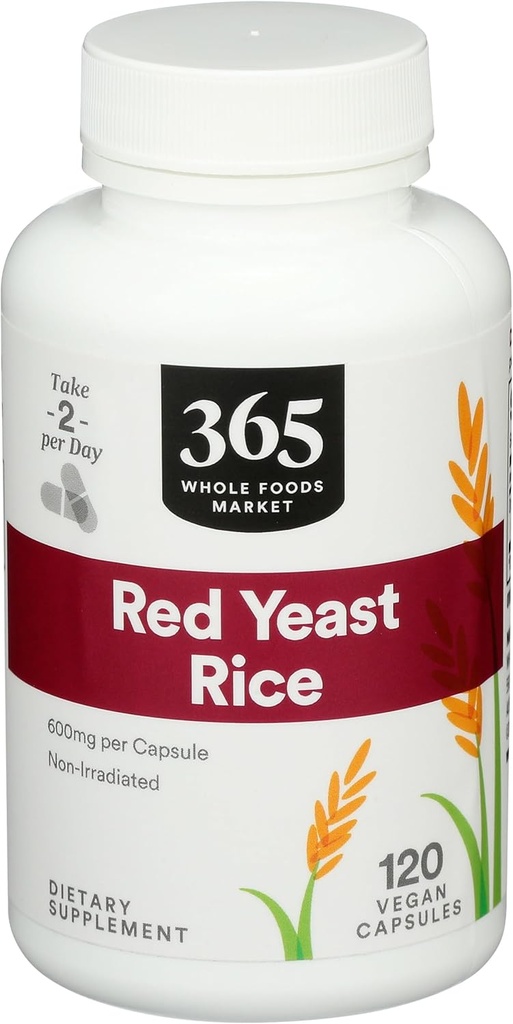 365 by Whole Foods Market, Red Yeast Rice 600 mg, 120 Kont