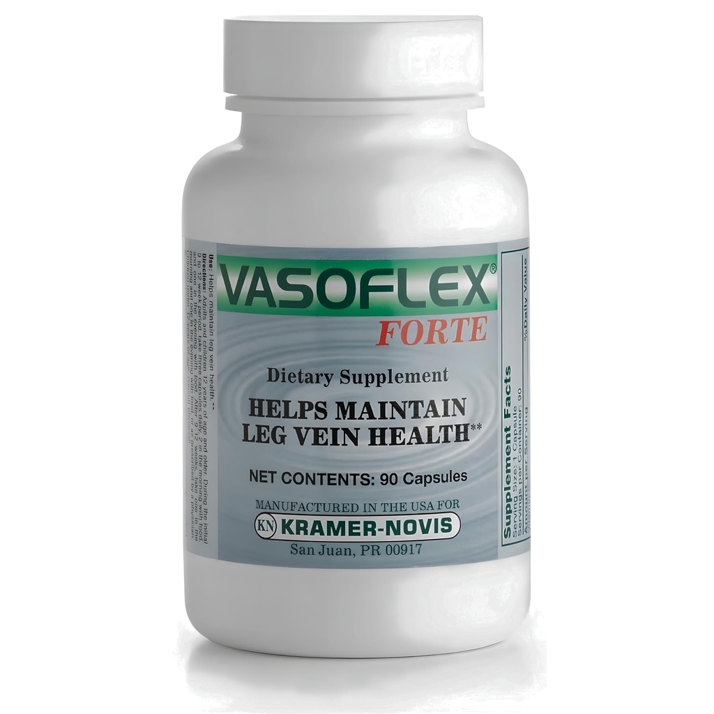 Vasoflex-Forte® Leg Vein Health Supplements. C vitamini, Butcher's Broom Root Extract ve Hesperidin. C ve Herb Root Extract Supplement, Leg Vein Health'i korumak için yardımcı olur. 90 Capsules