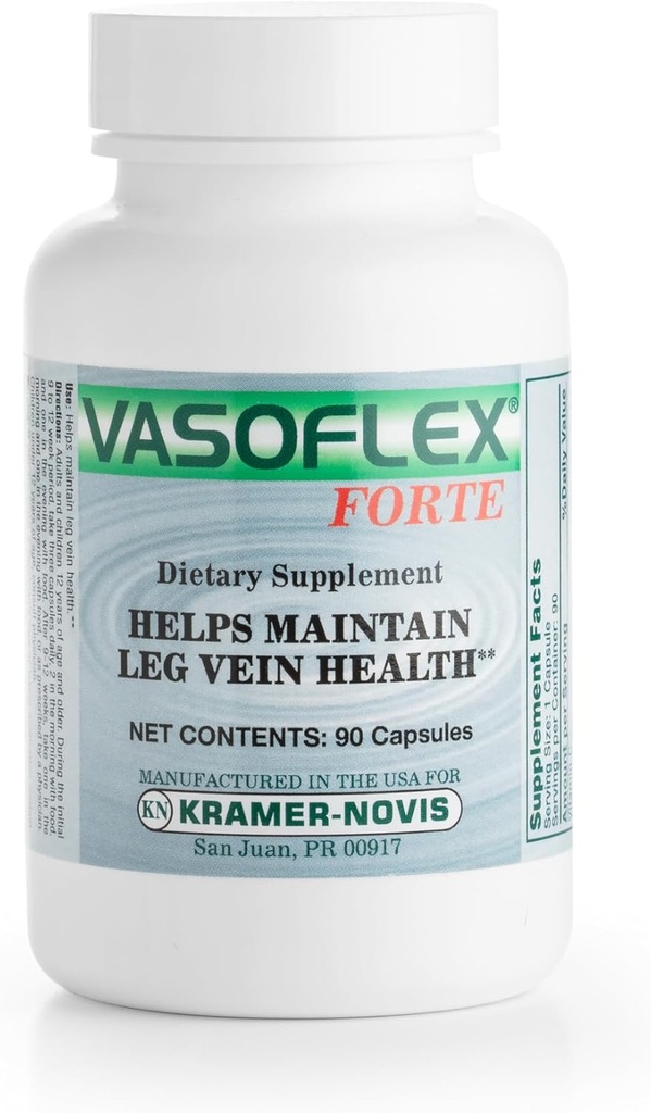 Vasoflex-Forte® Leg Vein Health Supplements. C vitamini, Butcher's Broom Root Extract ve Hesperidin. C ve Herb Root Extract Supplement, Leg Vein Health'i korumak için yardımcı olur. 90 Capsules