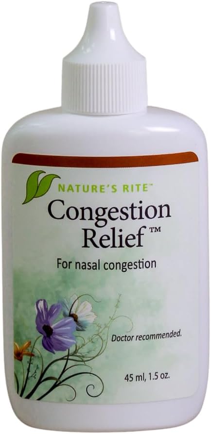 Nature's Rite Nasal Spray Αποσυμφορητικό, Συμφορητική ανακούφιση, 1,5 oz. (45 mL), Φορητό, Όλα τα φυσικά Sinus Spray μύτης, μη-πρόσθετη ανακούφιση του κόλπου για την αλλεργία και τη ρύπανση Ερεθισμός