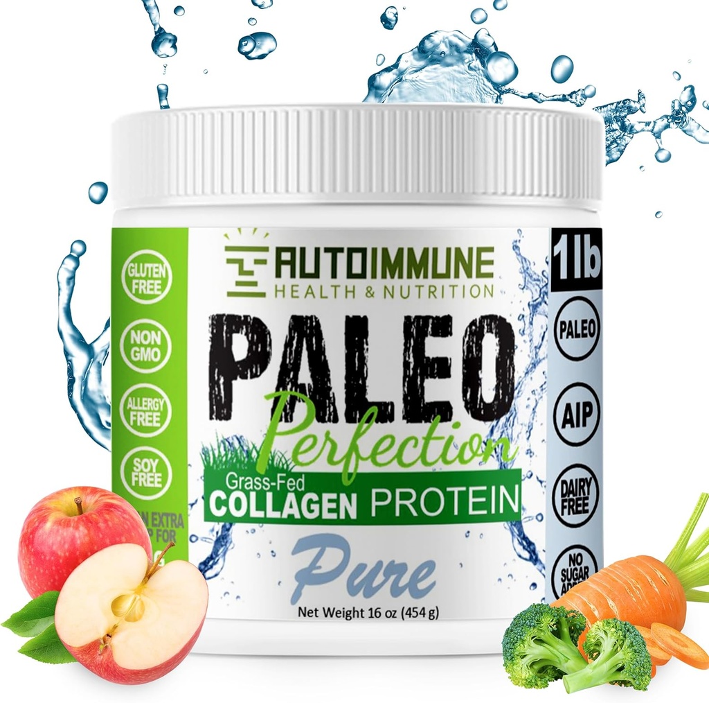 Autoimmune Health & Nutrition Collagen protein Toz for Women & Men - Soy, Gluten, & Dairy Free Non GMO Collagen Protein from Grass-Fed Beef - 1 lb