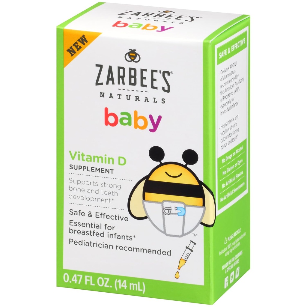Zarbee's Naturals Baby Vitamin D Supplement, 0.47 Akışkan Ounce