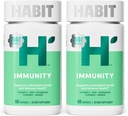 Habit Immunity Supplement 2 Pack (120 Capsules) - Yeni Bak, Echinacea, Elderberry, Turmeric, çinko Mix Immune Health and Antioxy Levels, Vegan, Non-GMOMO