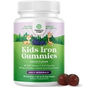 Çocuklar Demir Gummies - Kan Builder Güçlü Immunity & Energy - Vitamin B12, Folate & Vitamin C Gummies - Vegan GMO & Gluten Free for Toddler - 90 Count