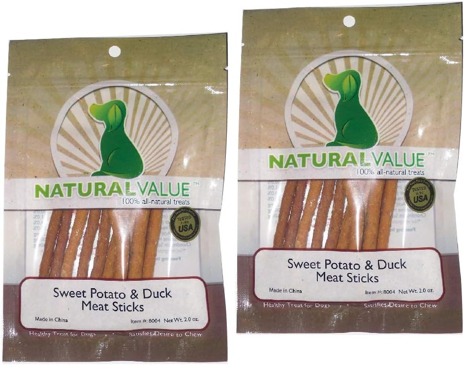 Doğal Değer Tatlı Potato & Duck Soft Chew Meat Sticks Hip & Ortak Sağlık için Glucosamin & Chondroitin (Bu 2 Pack)