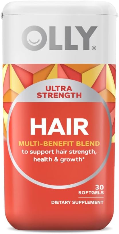 OLLY Saç ve Cilt Vitamini - Ultra Strength Hair Softgels with Biotin, Keratin, Vitaminler B12, D and Flawless Kompleksion Gummy with Vitamins A, E, Çinko for Clear Skin - 30 ve 50 Count